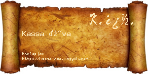 Kassa Éva névjegykártya